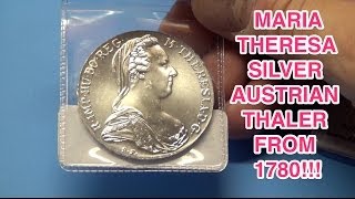 Two 1780 Maria Theresa Silver Austrian Thalers [upl. by Samau22]