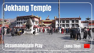 4K HDR Circumambulate Pray around the Jokhang Temple  Lhasa Walking Tour  Tibet Walk  2024 [upl. by Solrac495]