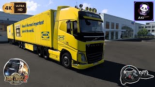 Volvo Sim Truck Driving  IKEA Cargo  Euro Truck Simulator 2  Logitech g29 ETS2 PC Gameplay 4K UHD [upl. by Jozef900]