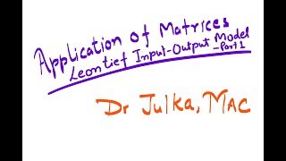 AoM Leontief Input Output Model Part 1 [upl. by Ahsenra]