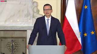 Oświadczenie dla prasy Mateusza Morawieckiego i Jarosława Kaczyńskiego [upl. by Subak314]