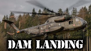 Dam landing of a German Air Force CH53 helicopter [upl. by Emawk268]