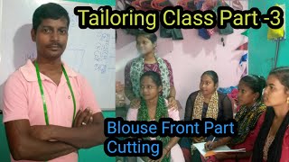 Tailoring Class For Beginners part3  Blouse Front Part Cutting  Mahesh Tailor Tutorial [upl. by Iorio]