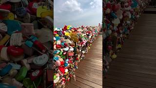 Love Locks in Bridges with Keys Thrown in the Waters 🗝️ shorts love [upl. by Nhaj897]