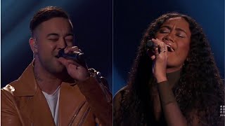 Chris Sebastian vs Sapphire Tamalemai  Titanium  The Voice Australia 9 2020  Battle Rounds [upl. by Cohleen]