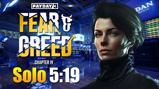 Payday 3  Fear amp Greed Solo Speedrun 519 [upl. by Tikna]