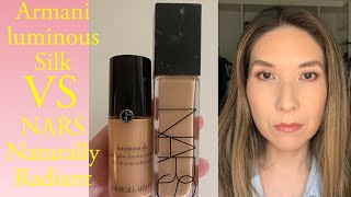 Giorgio Armani Luminous Silk foundation vs NARS naturally radiant foundation [upl. by Touber]