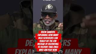 Deion sanders explaining how many hs can really do the job now instead of kist recruiting to recruit [upl. by Lewej]