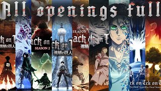 ALL AoT OPENINGS FULL VERSIONS 19 [upl. by Aleunam862]