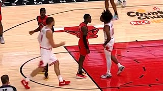 Dennis Schröder NOT BACKING DOWN in Altercation  Raptors vs Bulls  Oct 17 2023 [upl. by Noiramed]