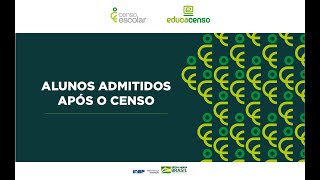 Alunos admitidos após o Censo  Situação do Aluno [upl. by Ahseikan]