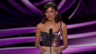 zendaya presents award for best Cinematographyoscars2024zendayaoscarsredcarpet [upl. by Naujak]