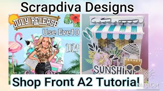 ScrapDiva29 Shop Front A2 Tutorial and Project Share scrapdivadesigns papercraft craft [upl. by Hsirap]