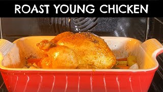 ROAST YOUNG CHICKEN  POUSSIN WITH OVEN VEGETABLES  AxCooking [upl. by Henri636]