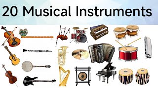 Musical Instruments with pictures  Education with Khushi  20 Musical Instruments Name [upl. by Ellerey22]