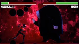 Miles vs Kingpin WITH HEALTHBARS  Final Battle  HD  Spiderman Into the Spiderverse [upl. by Skutchan483]