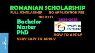 Romanian scholarship 2024  Study in Romania  How to apply for Romanian Scholarship  Step by Step [upl. by Ademla]