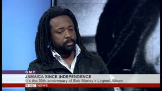 Marlon James on A Brief History of Seven Killings about Bob Marley on BBC WORLD TVs GMT 231014 [upl. by Annoerb]