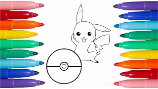 Pokemon da colorare  colori e disegni per bambini  Colorare Pikachu [upl. by Emia]