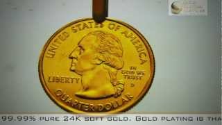 24K Gold Plating a Quarter Shown in RealTime [upl. by Nira]