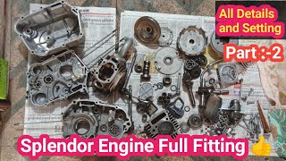 Hero Splendor Full Engine Repairing and Fitting  Engine Restoration part2 [upl. by Yzdnil204]