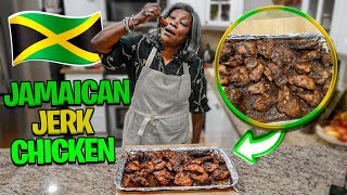 How To Make Jamaican Jerk Chicken In The Oven Homemade Jerk Sauce [upl. by Aneekat541]