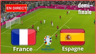 Espagne vs France en direct demifinale Coupe dEurope Euro 2024 Simulation football Gameplay PC [upl. by Rosen695]