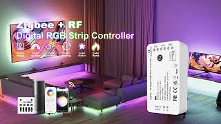 Gledopto ZigBeeRF Digital RGB Strip Controller Detail Video [upl. by Maurie624]