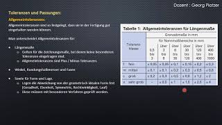 Prüftechnik 1 Toleranzen und Passungen [upl. by Eedolem49]