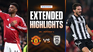 Manchester United vs PAOK Extended Highlights  UEL League Phase MD 4  CBS Sports Golazo  Europe [upl. by Ennaehr168]