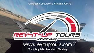 Cartagena Circuit Onboard Video Yamaha YZFR3 at Rev It Up Tours [upl. by Aerahs]