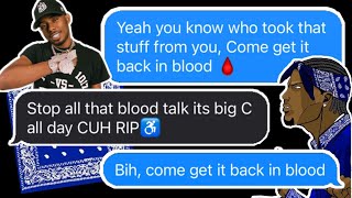 Pooh Shiesty x Lil Durk  Back In Blood LYRIC PRANK ON CRIP♿️ GONE WRONG HE WANTS TO PULL UP😱 [upl. by Percival]