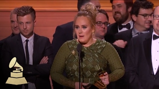 Adele Wins Album Of The Year  Acceptance Speech  59th GRAMMYs [upl. by Aissak]