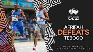 Afrifah surprises Tebogo to win 200m gold in 1996  World Athletics U20 Championships Cali 2022 [upl. by Sharai477]