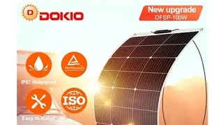 solar panel flexible solar panel Dokio solar panel 100w 200w 300w 1000w 12w charger battery [upl. by Nade930]