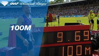 Andre de Grasse wins the Mens 100m in 969  IAAF Diamond League Stockholm 2017 [upl. by Tigirb]