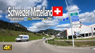 Driving through the Schweizer Mittelland from BielBienne to Olten Switzerland 🇨🇭 [upl. by Zeuqcaj953]