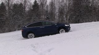 Tesla Model X deep snow test [upl. by Marron]