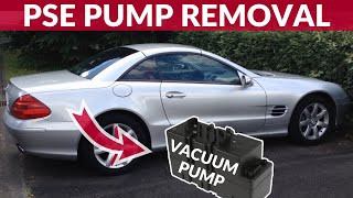 How to remove PSE pump central locking vacuum pump  Mercedes SL R230 [upl. by Lilak]