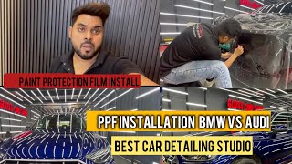 How to installing paint protection film PPF BMWix Vs Audi q5 [upl. by Darmit279]