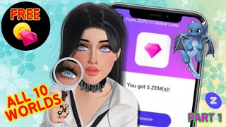 10 ZEPETO WORLDs for FREE ZEMs and Coins  2024 ZEPETO TUTORIAL PART 1 [upl. by Sotos]