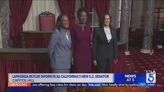 Laphonza Butler sworn in to replace Dianne Feinstein in Senate [upl. by Bouchier]