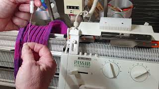 Knitting Machine Passap  Pfaff E6000 Plating technique  attachment [upl. by Inaja]