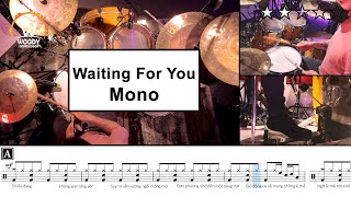 Waiting For You  Mono ★★☆☆☆  Drum Cover Score Sheet Music Lessons Tutorial [upl. by Chas418]