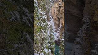 Johnston Canyon Lower Falls 🌊🏞️❄️ natureshorts [upl. by Granville]