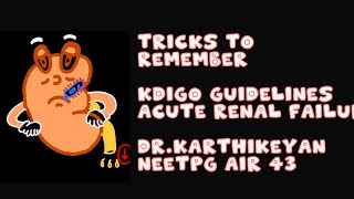 Tricks to remember KDIGO Guidelines for Acute renal failure easily  Animated explanations  NEETPG [upl. by Alletse]