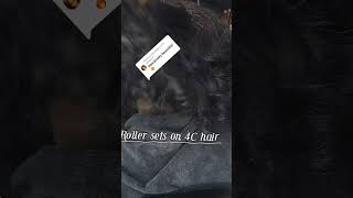 Roller Set on 4c hair naturalhair hairstyle explorepage viralvideo short haircare shortfeed [upl. by Ahsetan]