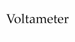 How to Pronounce Voltameter [upl. by Atteirneh]