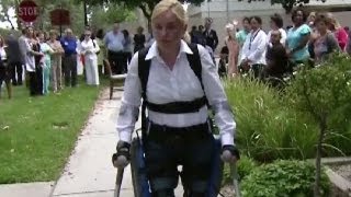 Exoskeleton helps paraplegic walk again [upl. by Natassia228]