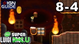 New Super Luigi U 3 Star Coin Walkthrough  Peachs Castle 4 Firefall Rising [upl. by Yeldarb]